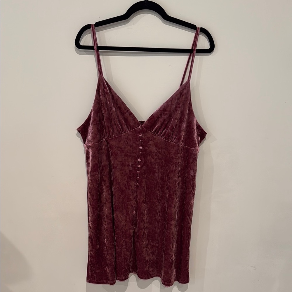 Merlot Velvet Spaghetti Strap Dress
